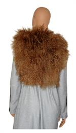 pelsvest tibetansk lam cognac